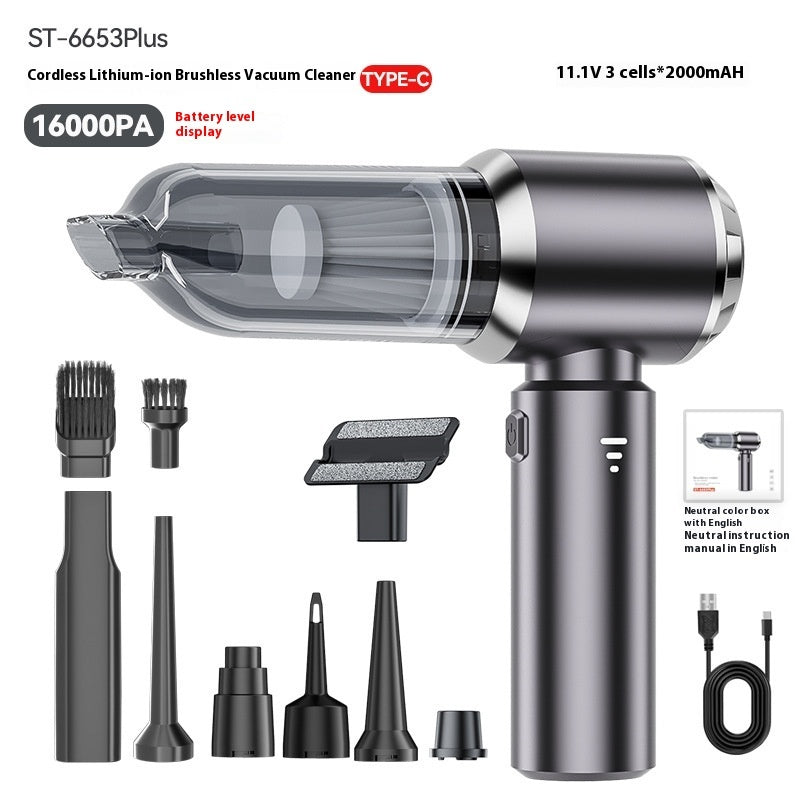 Sladdlös handdammsugare med blås- och sugfunktion